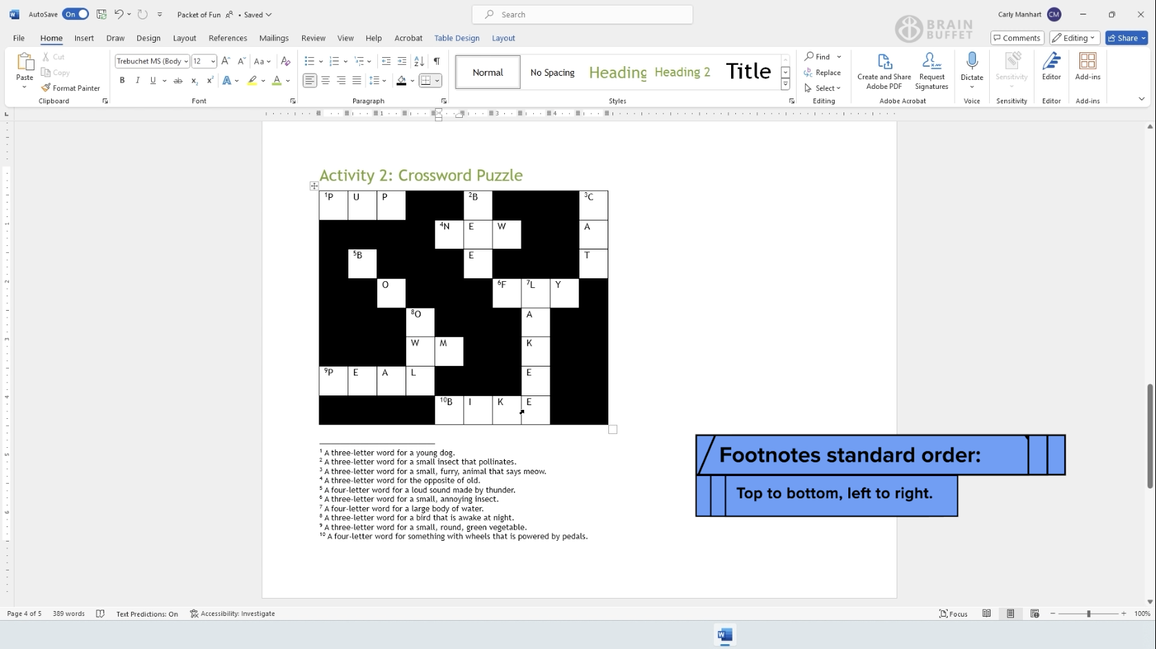 Microsoft Word 365 – BrainBuffet
